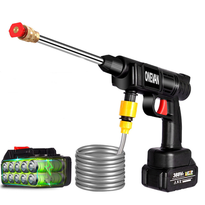 30Bar Cordless Portable Electric High Pressure Handheld Rechargeable Auto Car Spray Gun Washer Wash Water Gun For 18v ​​Li Battery