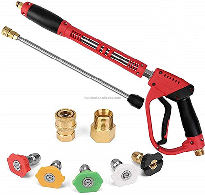 PP/copper 5000 PSI high pressure seal gun, with extension wand, car foam gun with set of 5 nozzle tips